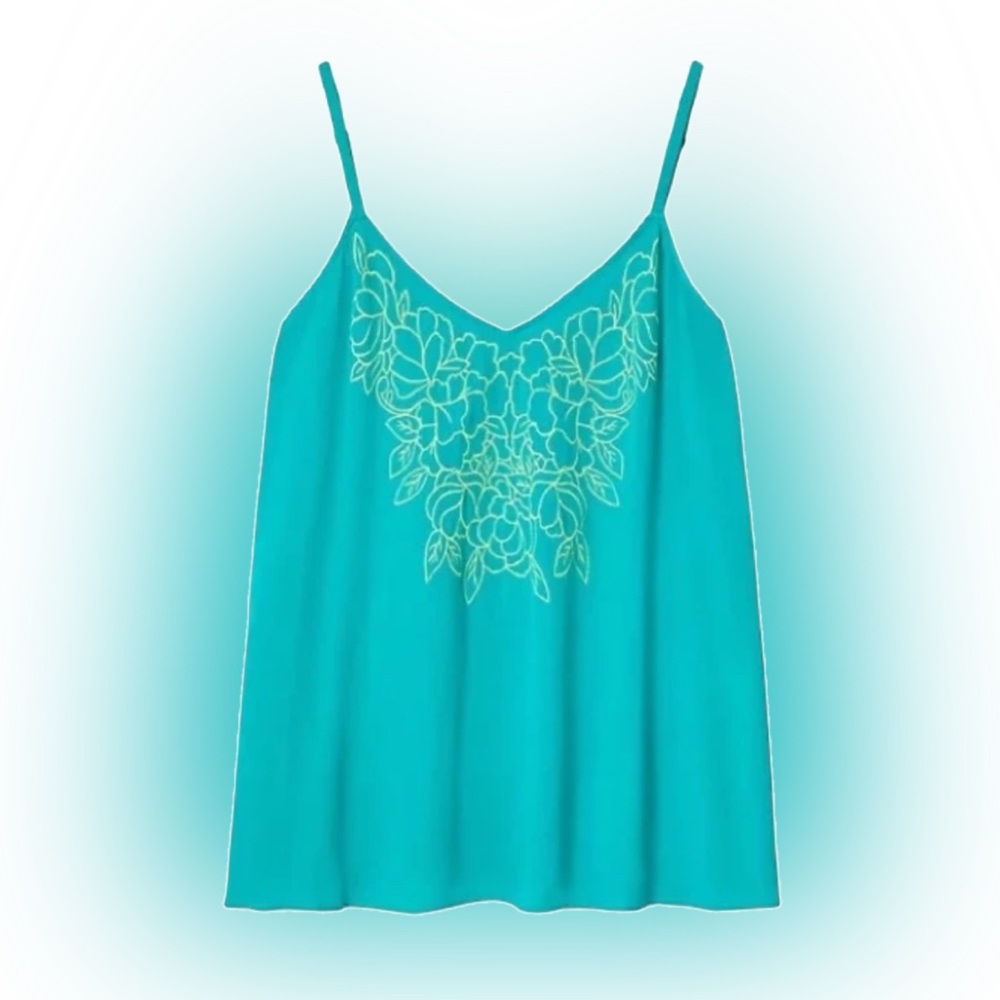 Torrid Teal Floral Embroidered Camisole